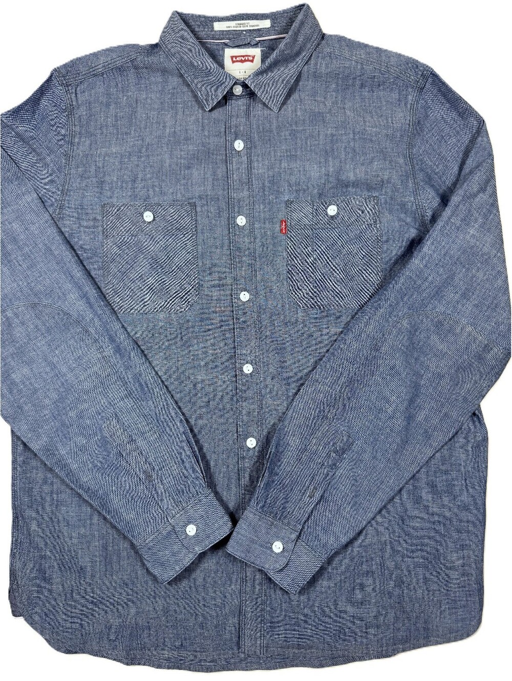 Levi's Men's Long Sleeve Denim Shirt Large Blue Medium Wash